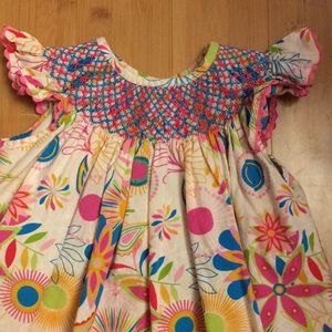 Banana Split Floral Smocked Dress